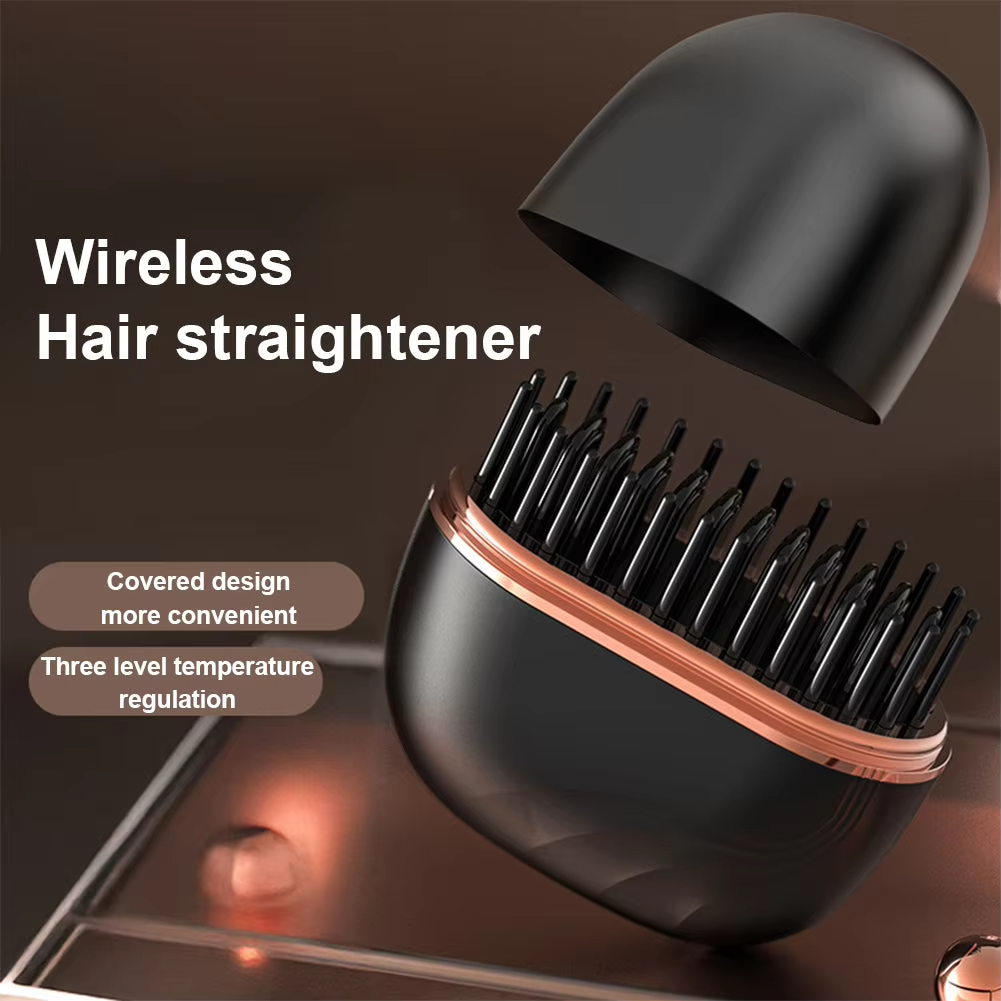 Mini Hair Straightening Comb Wireless Charging Portable