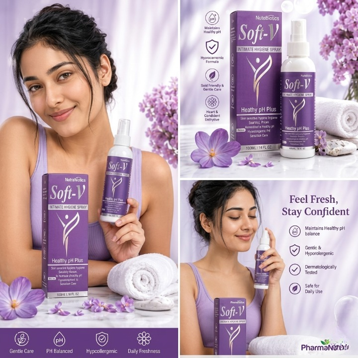 Soft V Intimate Hygiene Spray Healthy PH Plus 100ml l